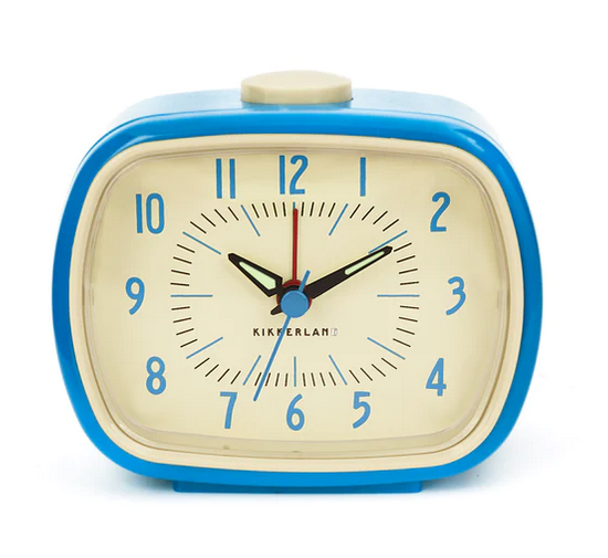 Kikkerland Retro Alarm Clock + Blue