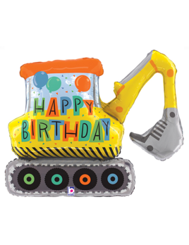 Balloons Everywhere Birthday Construction Excavator Balloon 31"