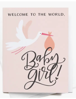 onderkast studio Welcome to the World Baby Girl! Card