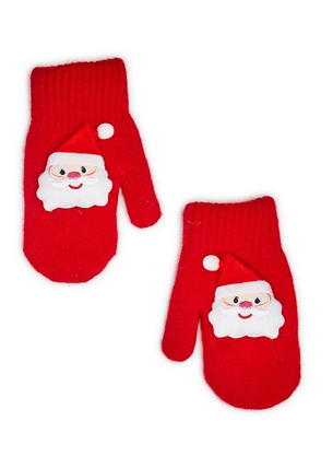 Cozy Red Pair of Mittens w/ Santa - Washington General Store