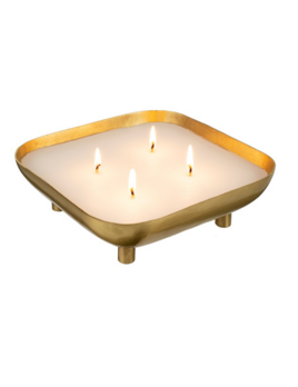 Indaba Footed Tray Candle - Amber Spruce