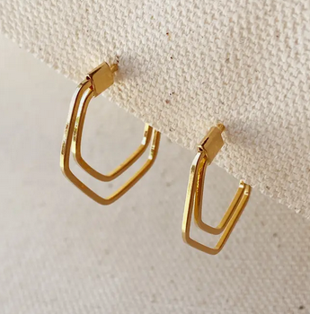GoldFi 18k Gold Filled Double Thread Hoop Earrings