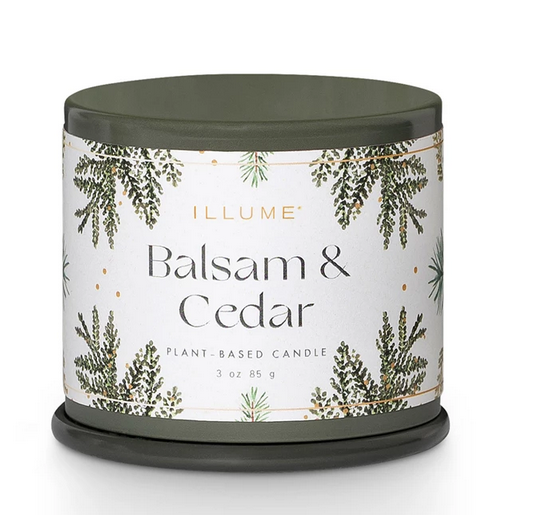 Illume Balsam & Cedar Demi Vanity Tin Candle