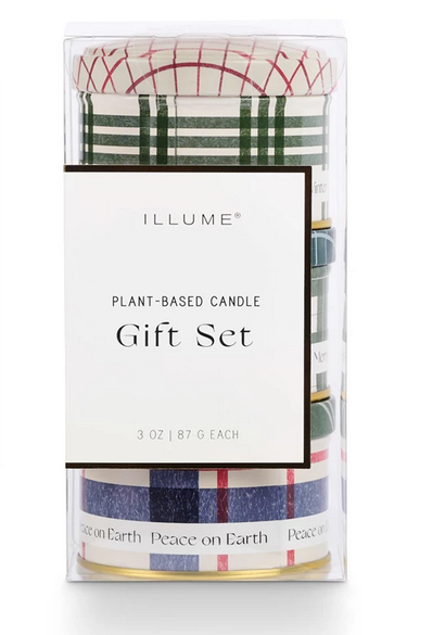 Illume Balsam & Cedar Noble Holiday Tin Trio Gift Set