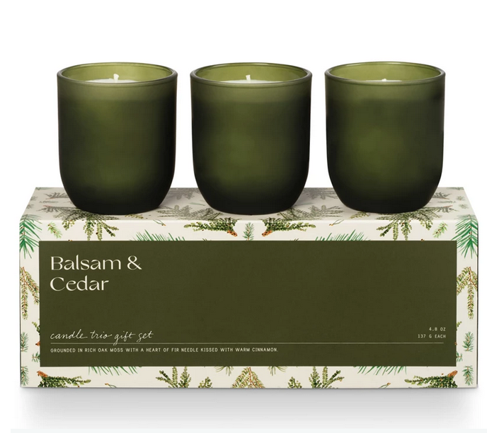 Illume Balsam & Cedar Candle Trio Gift Set