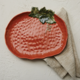 Creative Co-op Stoneware Pumpkin Shaped Platter - Orange