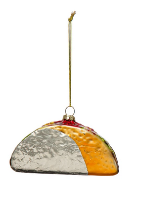 Creative Co-op Hand-Painted Glass Taco