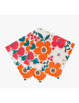 Talking Tables Eco-Friendly Pink Floral Napkins - 20 Pack