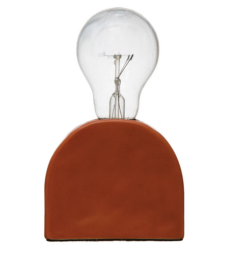 Bloomingville Stoneware Table Lamp w/ Inline Switch, Terra-cotta Color