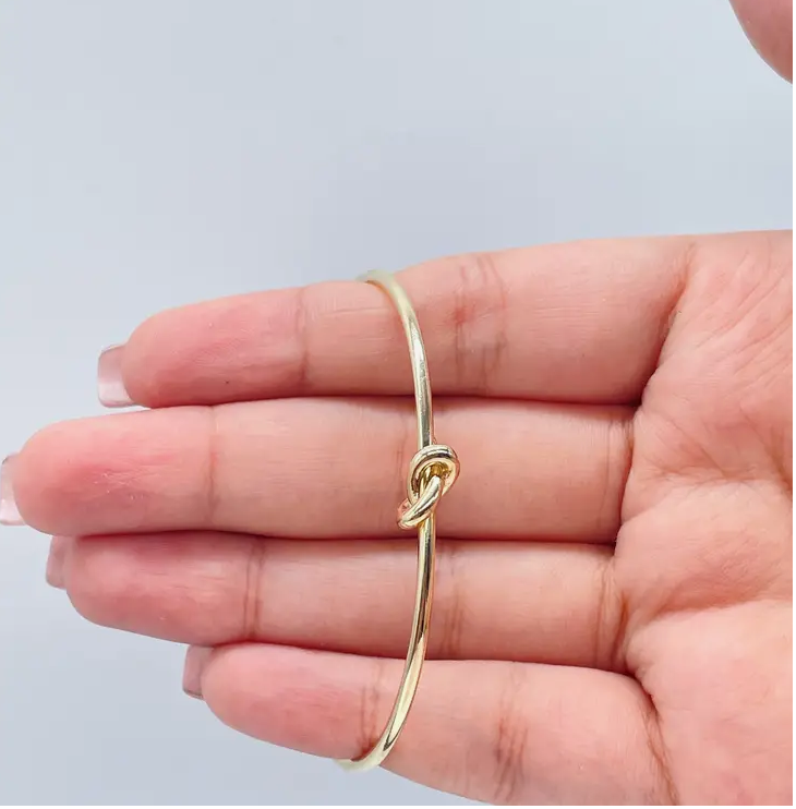 Milie Jewels 18k Minimalist Single Knot Bangle