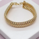Milie Jewels 18K Gold Filled Thick Bracelet Feature Three Cuban Link