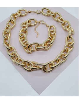 Milie Jewels 18k Gold Filled Thick Round Cable Link Choker Link Chain Bracelet