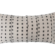 Creative Co-op 28" x 14" Stonewashed Cotton Pieced Lumbar Pillow with Block Print