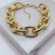 Milie Jewels 18k Gold Filled Thick Round Cable Link Choker Link Chain Bracelet