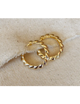 GoldFi 18k Gold Filled Croissant Clicker Earrings