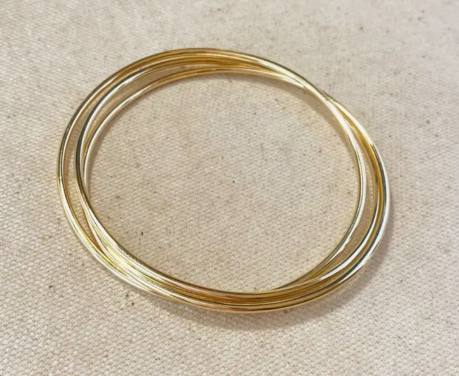 GoldFi 18k Gold Filled triple Bangle Bracelet