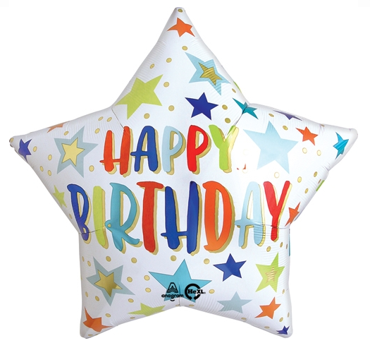 Balloons Everywhere 28" Inch Jumbo Birthday Stars and Dots Balloon
