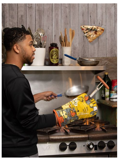 Blue Q Man With A Pan Oven Mitt