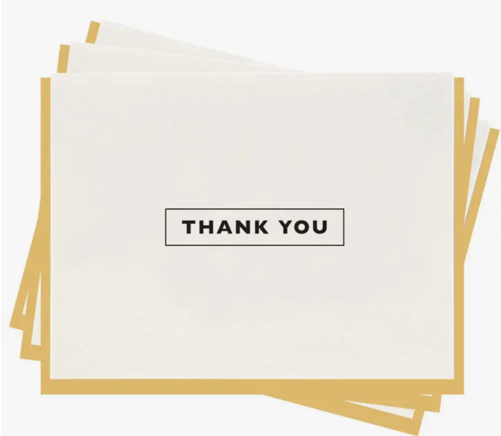 Dahlia Press Thank You Box - Set Of 6 Letterpress Cards