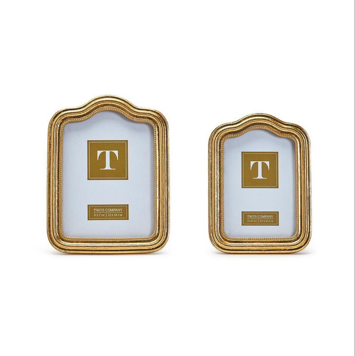 Two's Company Arcade Gold Photo Frame