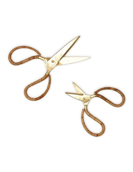 Two's Company Cane Wrapped Gold Scissors