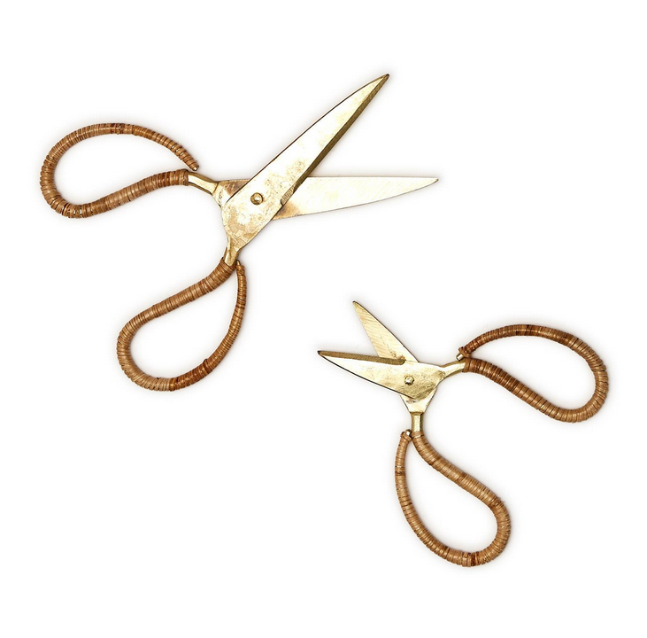Two's Company Cane Wrapped Gold Scissors