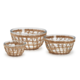 Two's Company Island Chic Glass Bowl with Hand-Woven Lattice