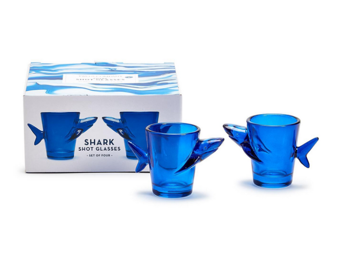 Two's Company Great White Shark S/4 Shot Glasses in Gift Box