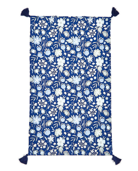 Two's Company Blue Floral Dish Towel Set