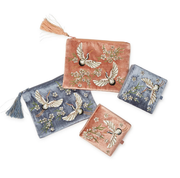 Two's Company Heron Embellished Multipurpose Box- Blue