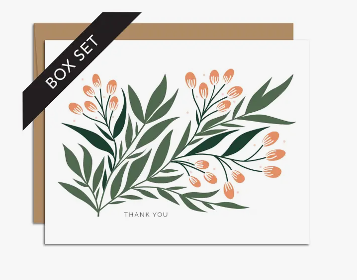 HAZELMADE "Thank You" Seeded Branch / Thank You / BOX SET OF 8