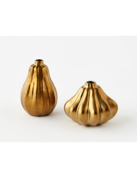 One Hundred 80 Degrees Gold Pumpkin Vase
