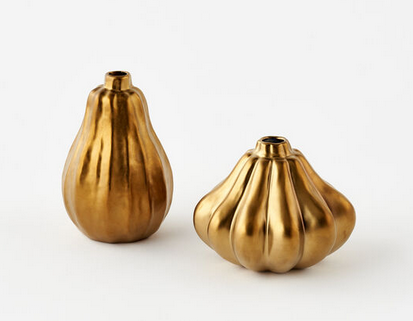 One Hundred 80 Degrees Gold Pumpkin Vase