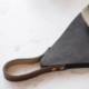 Creative Co-op Wood Cheese/Cutting Board with Leather Handle