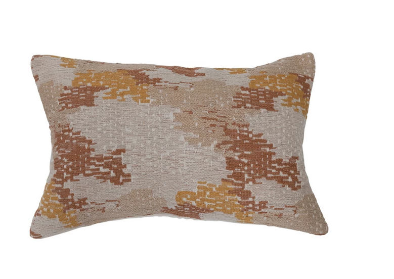Creative Co-op 24" x 16" Woven Cotton Blend Jacquard Lumbar Pillow