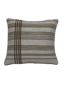 Creative Co-op 18" Woven Cotton Jacquard Pillow with Stripes