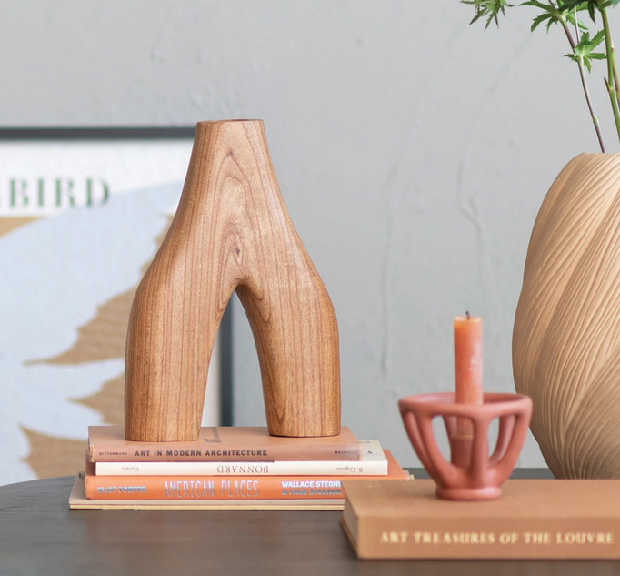 Creative Co-op Decorative Arched Wood Vase