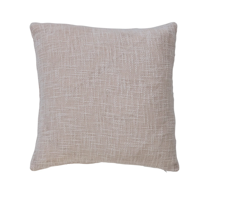 Bloomingville 18" Square Cotton Slub Pillow w/ Tufted Design