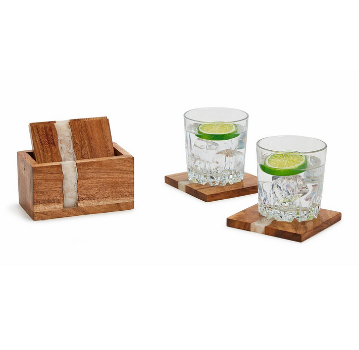Two's Company Verglas S/4 Coasters with Holder