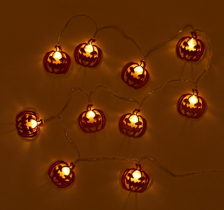 Two's Company Jack-o-Lantern Light Up LED Garland