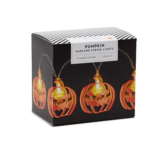 Two's Company Jack-o-Lantern Light Up LED Garland