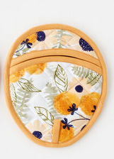 One Hundred 80 Degrees Berries and Florals Oval Hot Pad - Orange