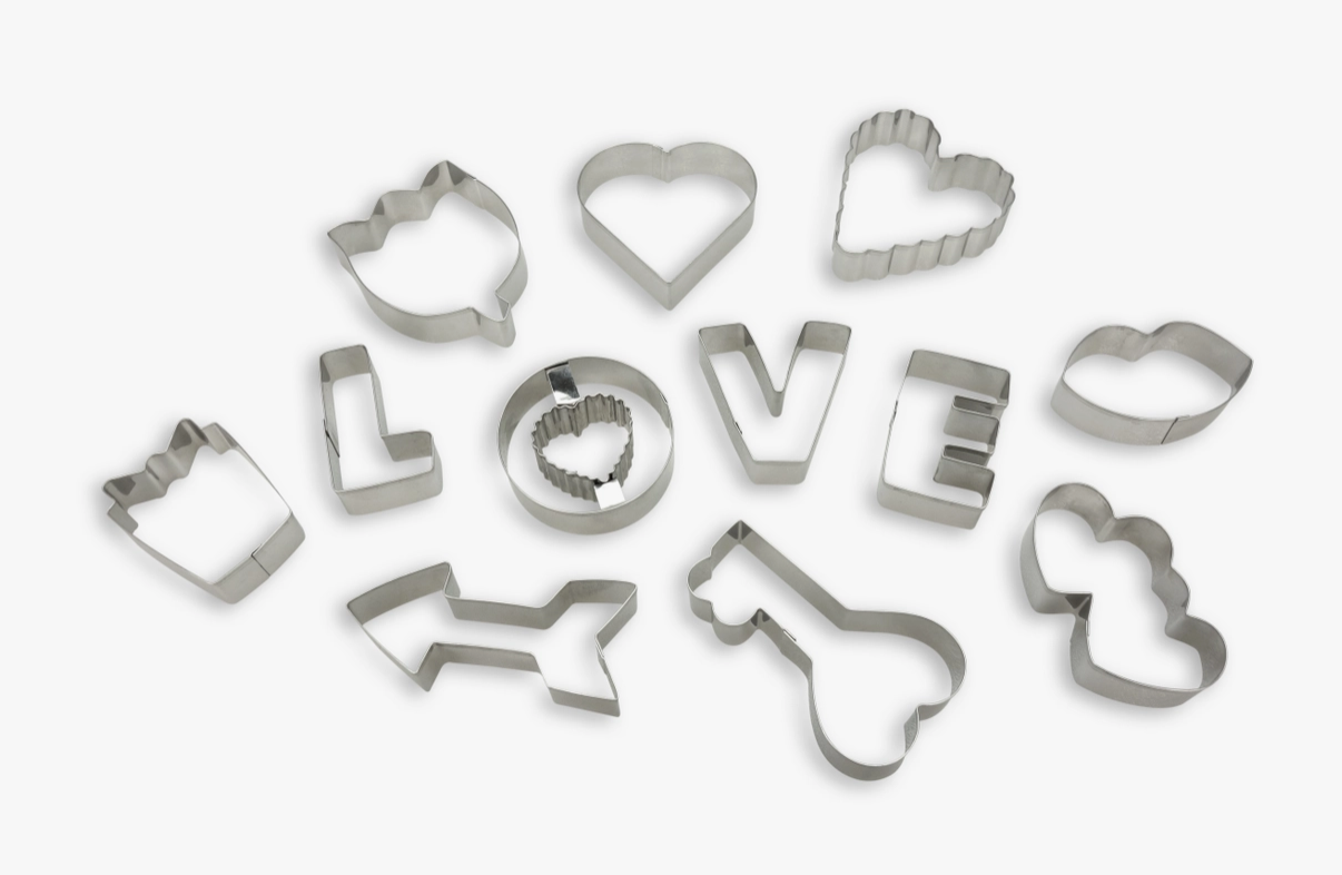 Handstand Kitchen Bake With Love! Cookie Cutter 12 Piece Boxed Set
