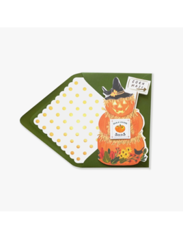 The First Snow Jack O Lantern Halloween Greeting Card