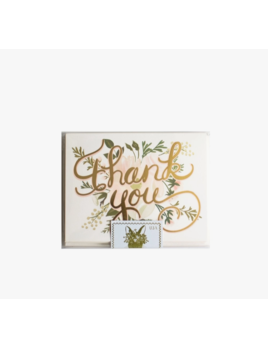 The First Snow Thank you Gold Script Flowers Box Set Greeting Cards