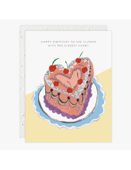 Seedling Heart Shaped Cake - Birthday Card