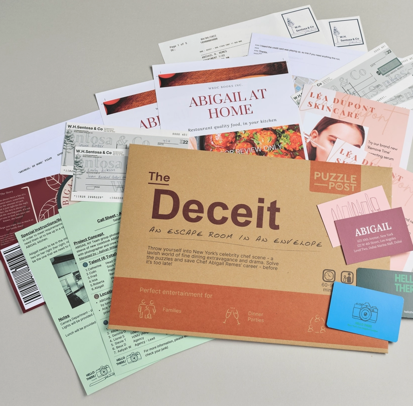 Puzzle Post UK Escape Room in an Envelope: Dinner Party Edition. THE DECEIT