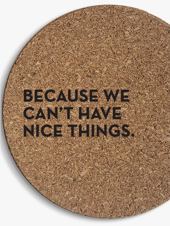 Sapling Press Nice Things Cork Coaster - Six Pack