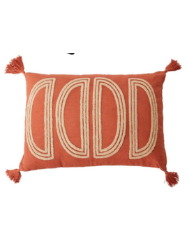 Accent Decor Aldrich Pillow w/ tassels 20"x 14" Terracotta