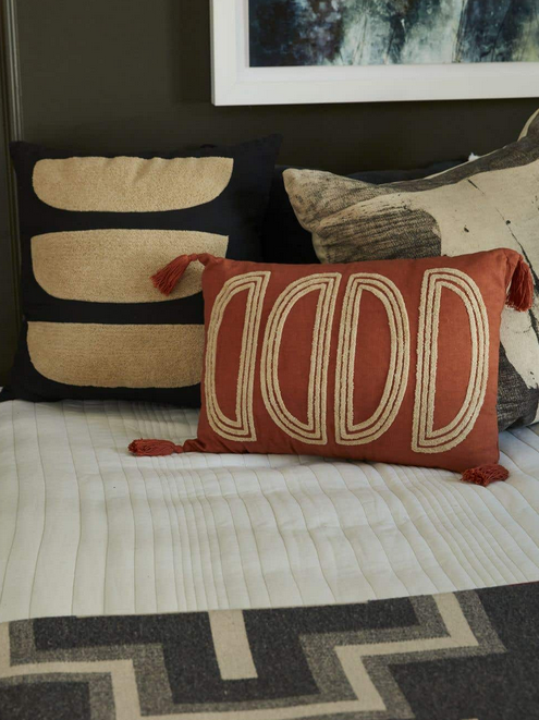 Accent Decor Aldrich Pillow w/ tassels 20"x 14" Terracotta